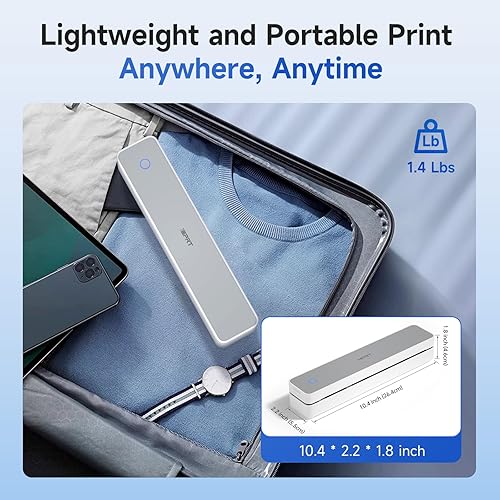 Miniatura 5 de iDPRT Impresora Portátil Inalámbrica para Viajes - Impresora Móvil Bluetooth Compatible con Papel Tamaño Carta de EE.UU. de 8.5"x11", Sin Tinta,