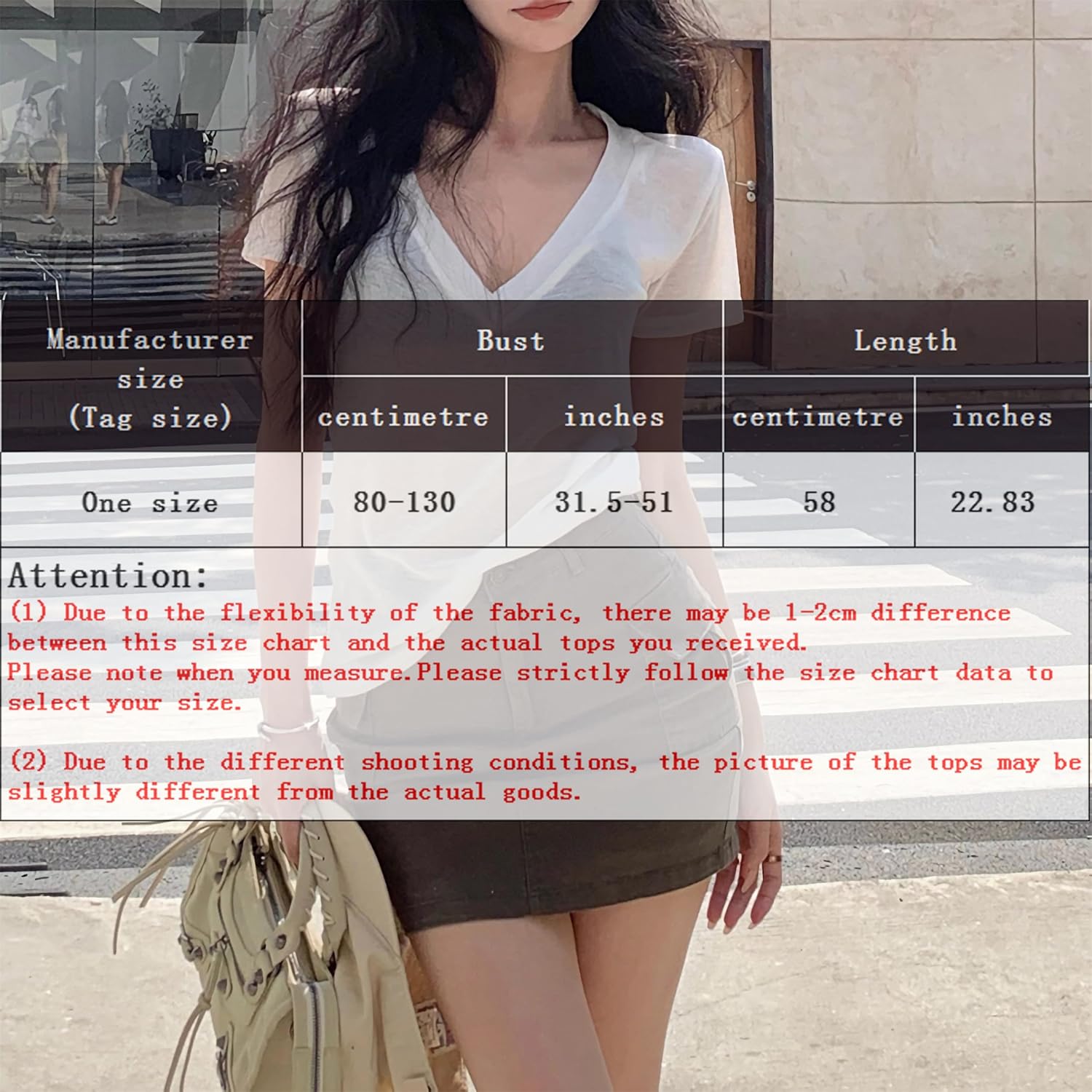 Elbucutess Women's Summer V-Neck T-Shirts Short Sleeve Sheer Basic Tops Tee White - Image 6