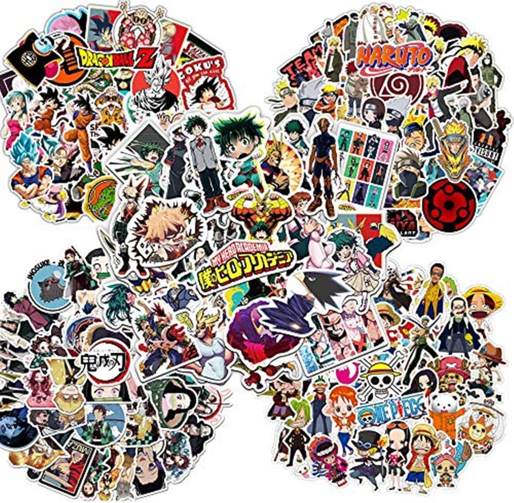 250PCS Anime Stickers, Each 50PCS Stickers of Top 5 Japanese Manga Stickers for Laptop,Phone,Luggage,Water Bottle