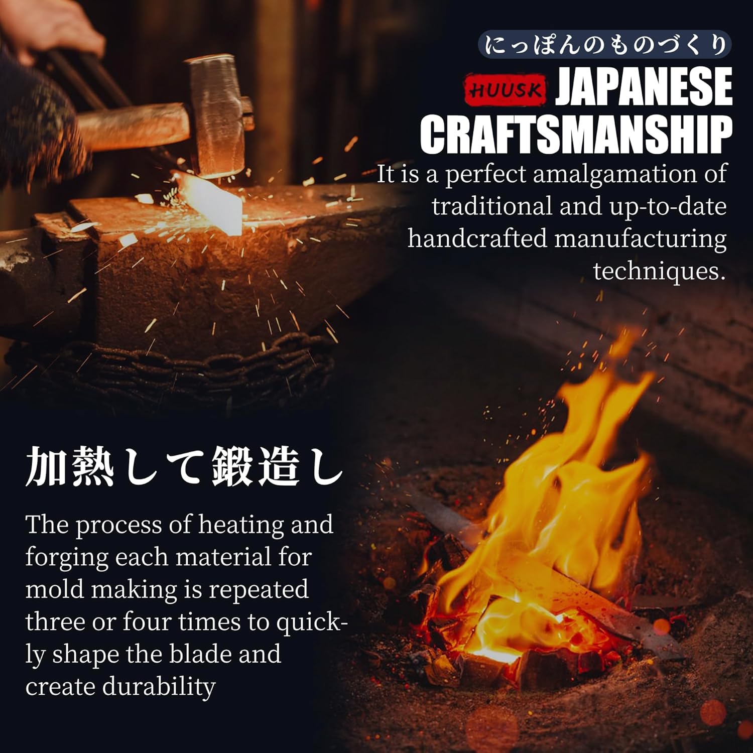 Huusk Japanese Nakiri Knife 7 Inch Bundle With Boning Knife for Meat Cutting Gift for Dad