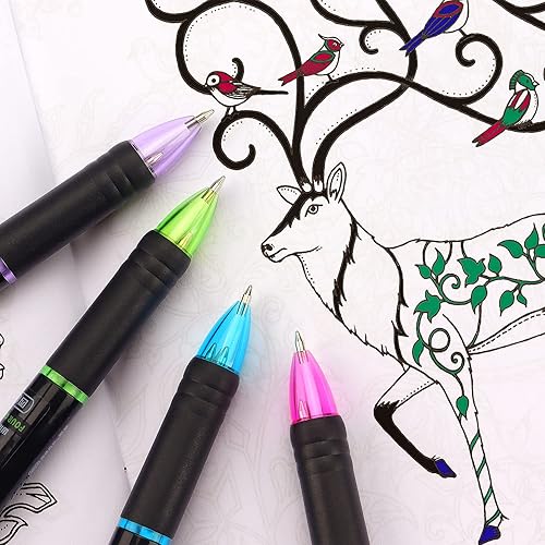 Miniatura 13 de Paquete de 4 bolígrafos multicolor 4 en 1 de 0.028 in retráctiles de colores para oficina, suministros escolares, regalo para estudiantes