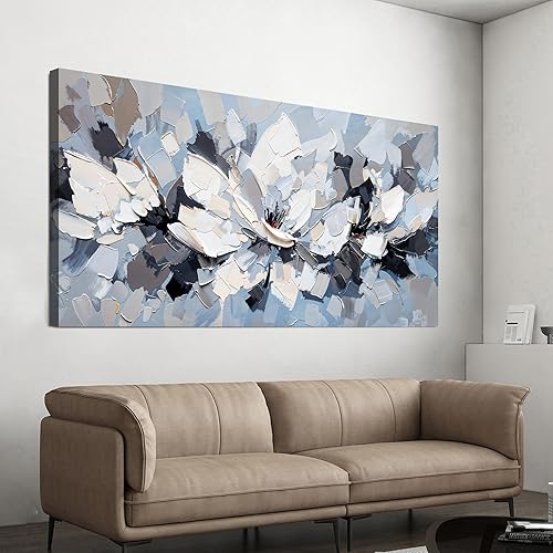Lienzo decorativo para pared, arte moderno de pared blanco para sala de estar, lienzo abstracto, decoración de pared, cuadros de flores, arte