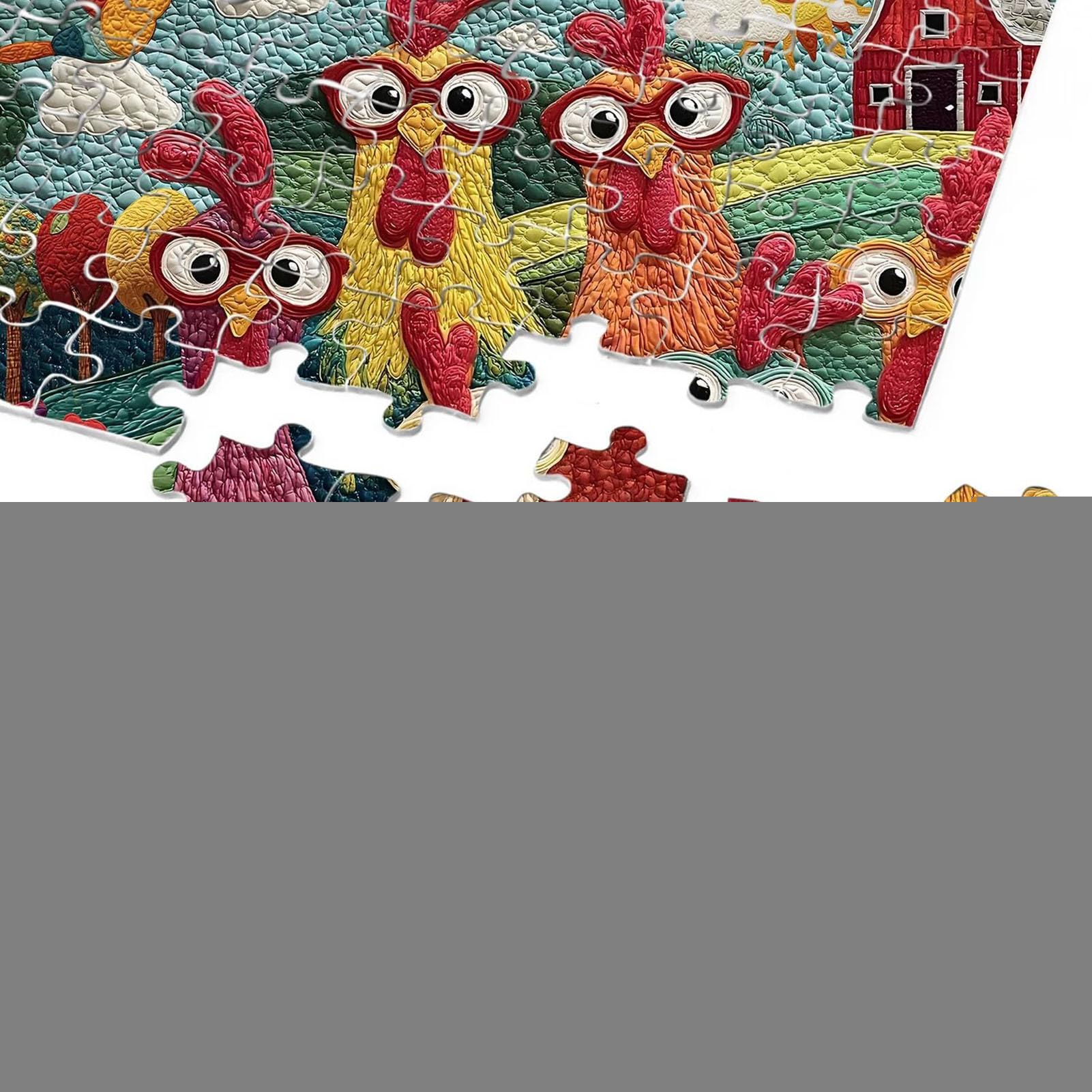 Puzzle di pollo, puzzle da 1000 pezzi, gioco impegnativo per principianti, amanti 'arte, decorazione da parete della fattoria, attività notturna per giochi in famiglia, set di puzzle difficili