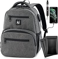 INNOSCENT Mini Smell Proof Backpack With Lock For Men/Women USB & Headphone Port (Light Grey)