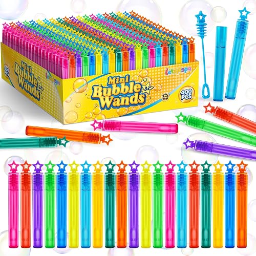 400 Pcs Mini Bubble Wands Bulk in 10 Color, Summer