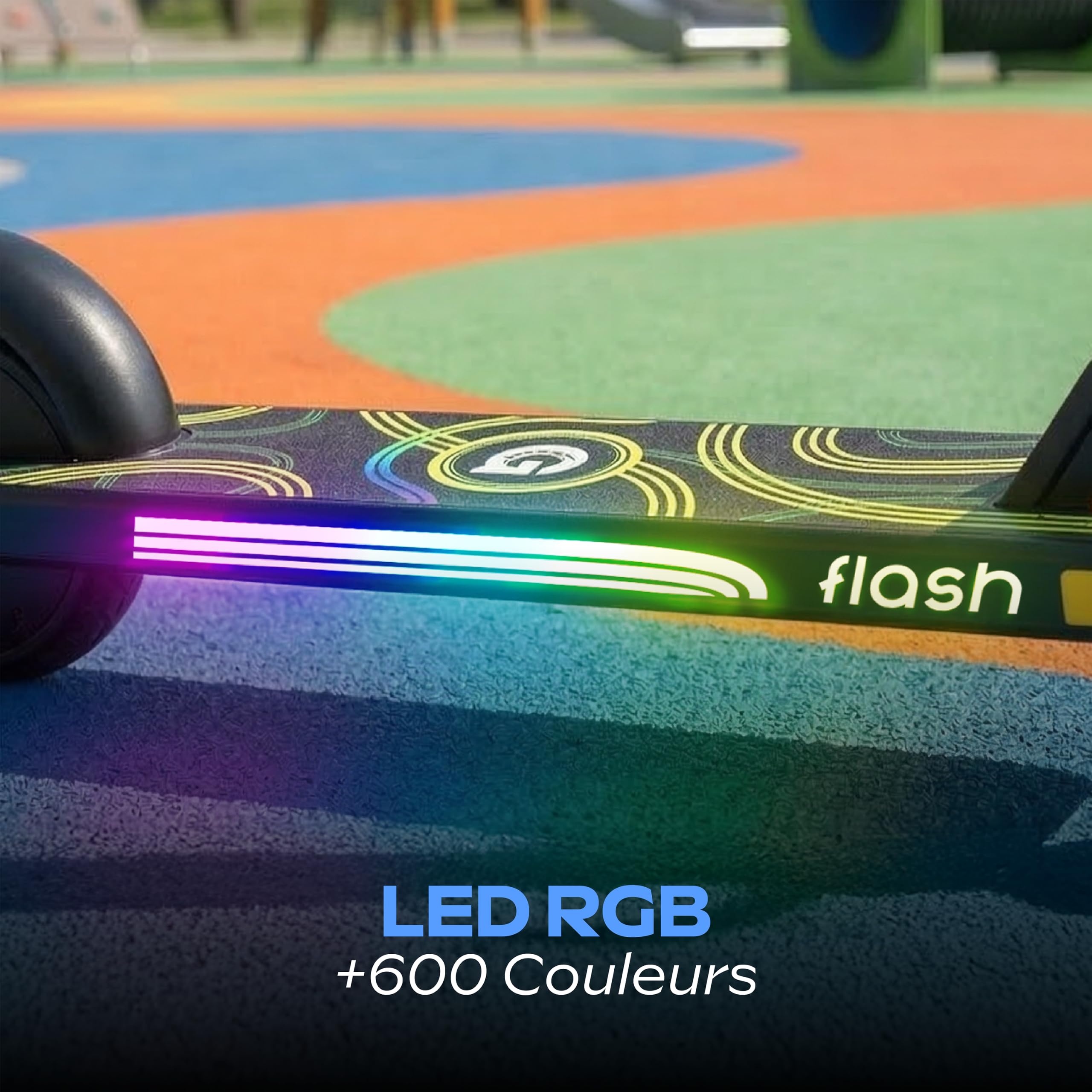 UrbanGlide Flash - Monopattino elettrico per bambini 6 anni+ | 16 km/h | Luci LED RGB | 6,5 kg