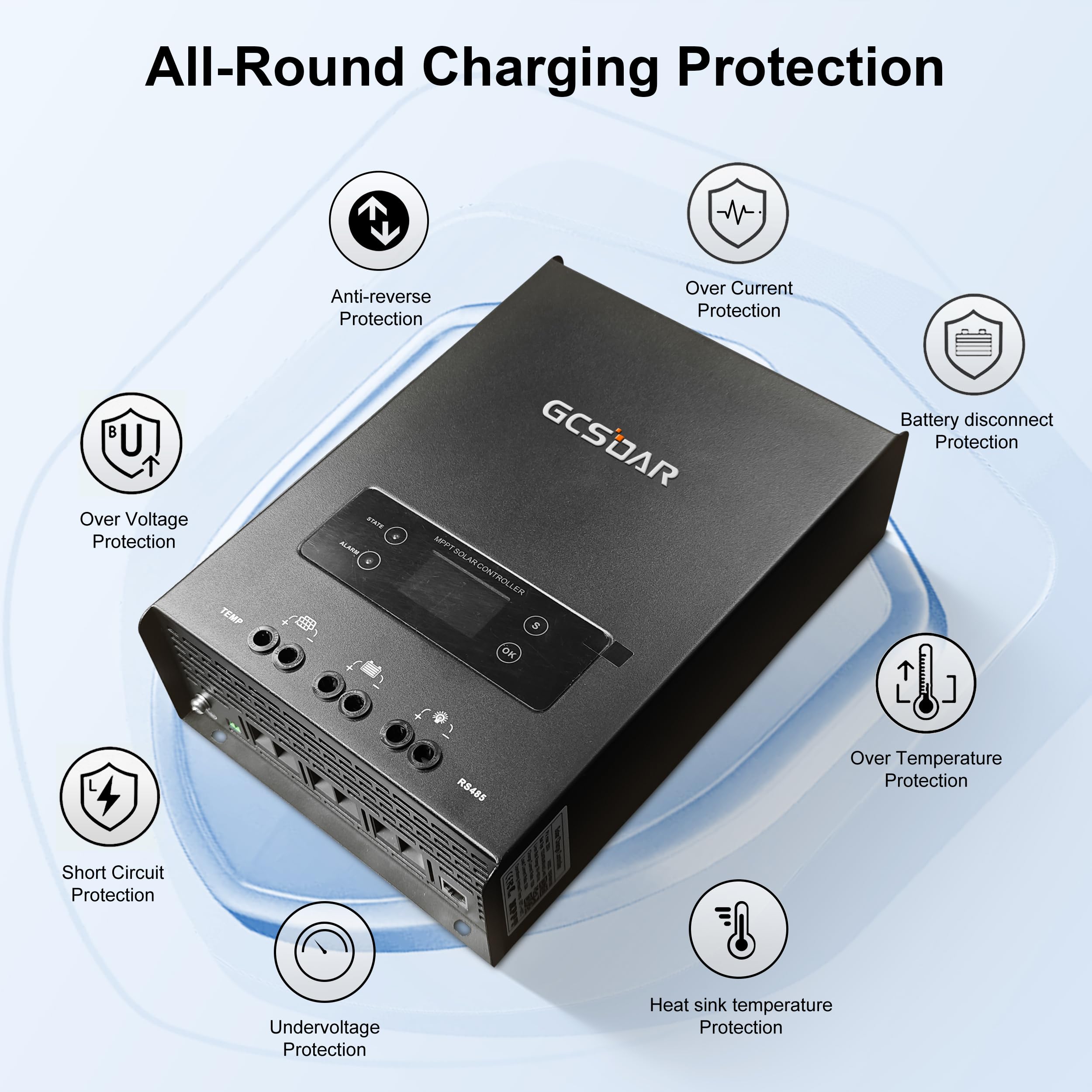 Regolatore Di Carica Solare MPPT 15A - Con WiFi, Per Batterie 12V/24V, GCSOAR