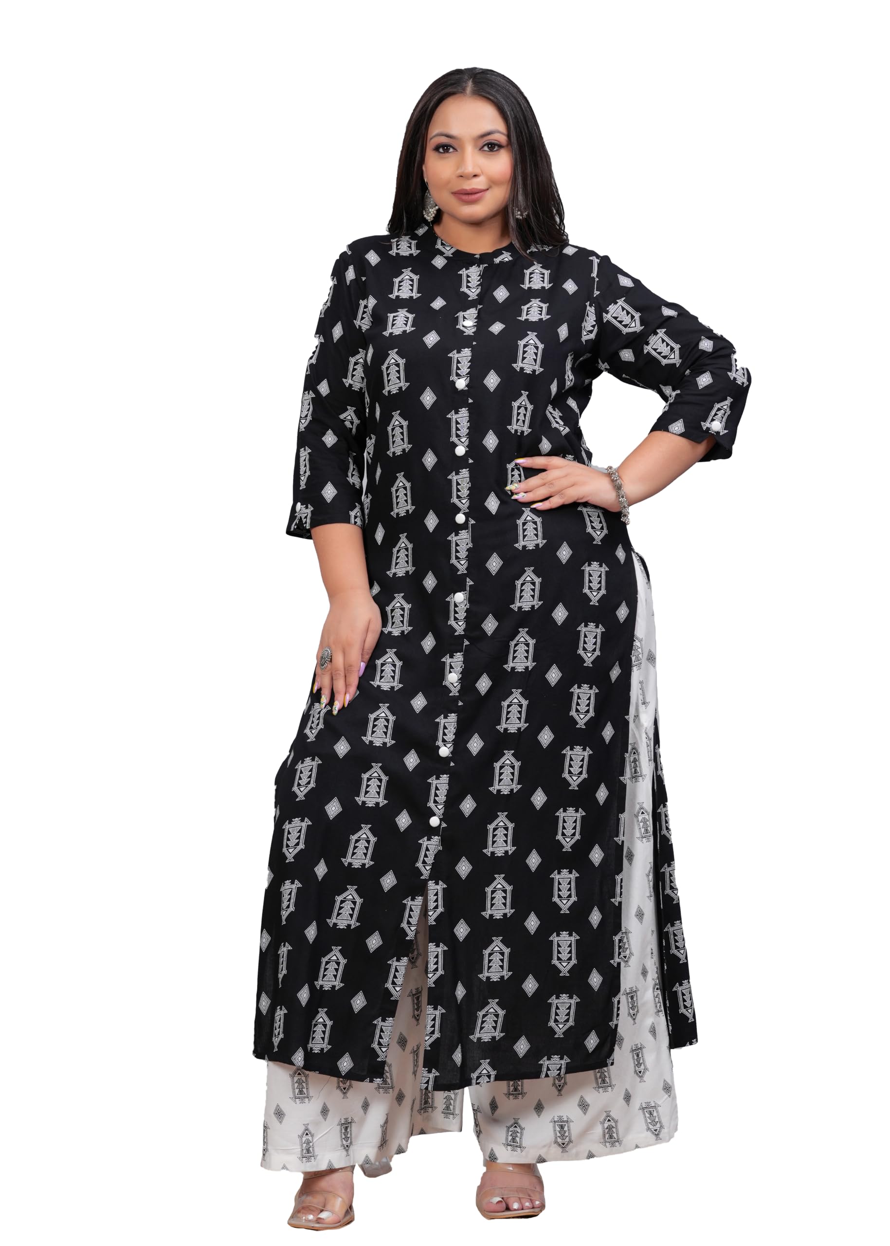 labuly Plus Size Ethnic Motifs Printed Regular Kurta with Palazzos-picture-14