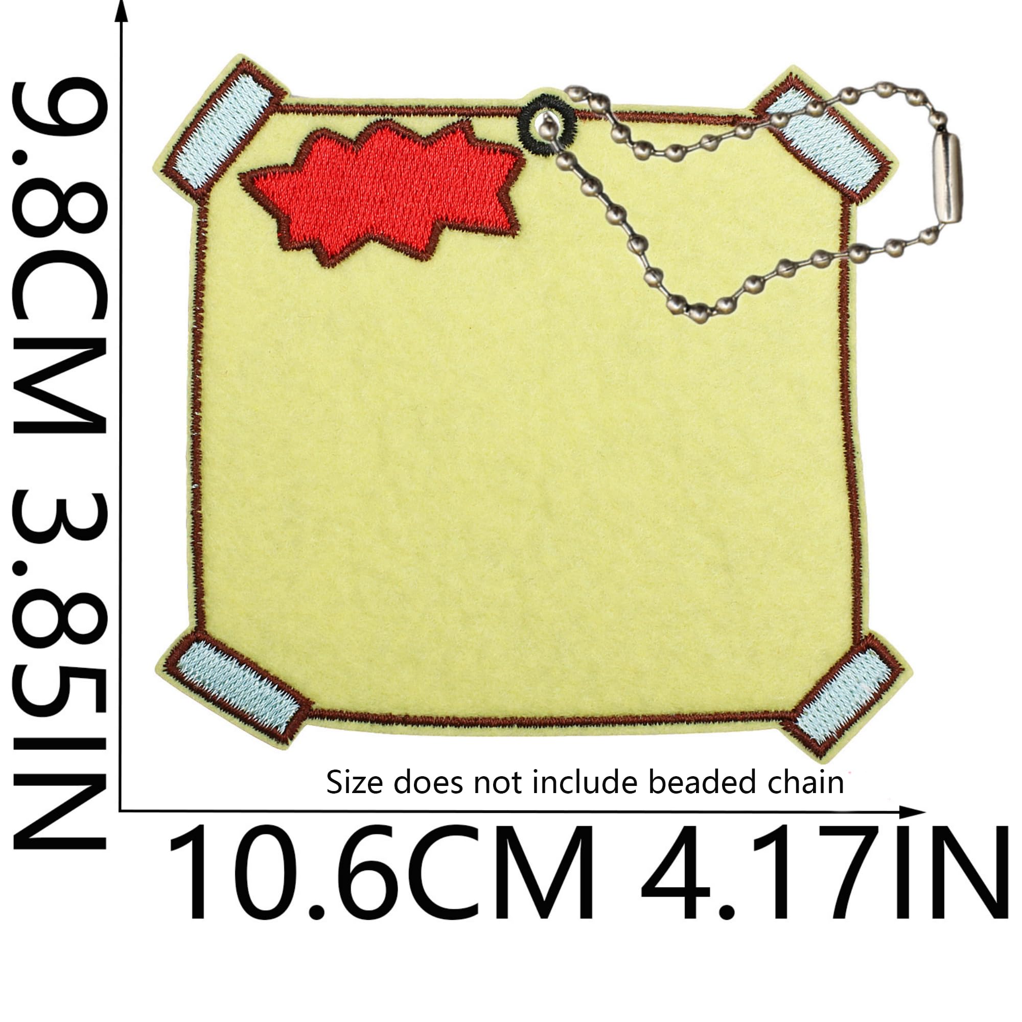 Naprasowanie w kształcie kciuka, naklejki z tkaniny DIY zawieszki bagażowe z łańcuszkiem kulkowym, filcowa podstawa w stylu INS zawieszki do torby, 9 cm x 10,2 cm
