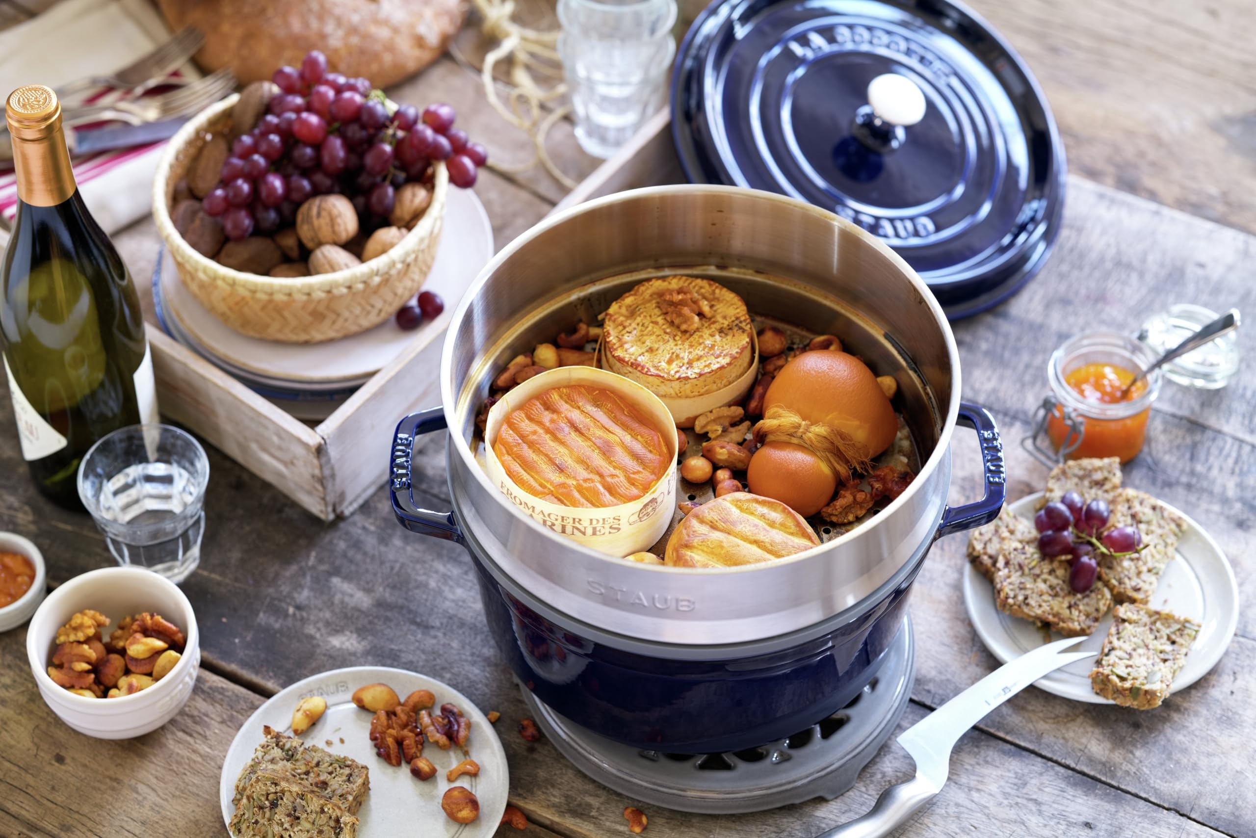 STAUB Cocotte with Steamer Round 26cm Dark Blue : Amazon.ca: Home