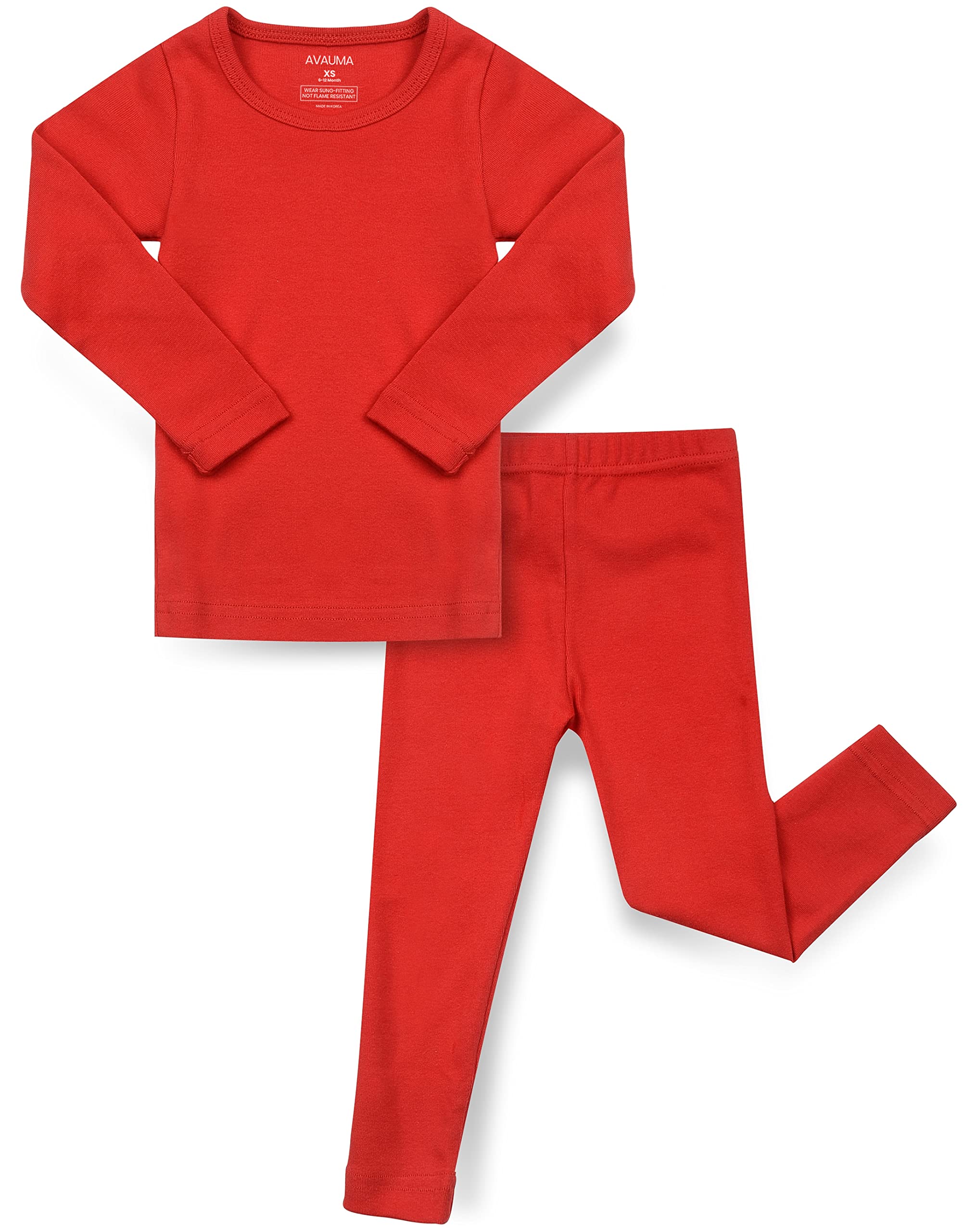 AVAUMA Baby Boys Girls Pajama Set Kids Toddler Snug fit Basic Cotton Sleepwear pjs for Daily