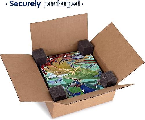 Miniatura 7 de 3dRose DPP_46759_1 Reloj de pared femenino con diseño de sirena y mariposas, indómito, Art Nouveau, 10.0 in x 10.0 in