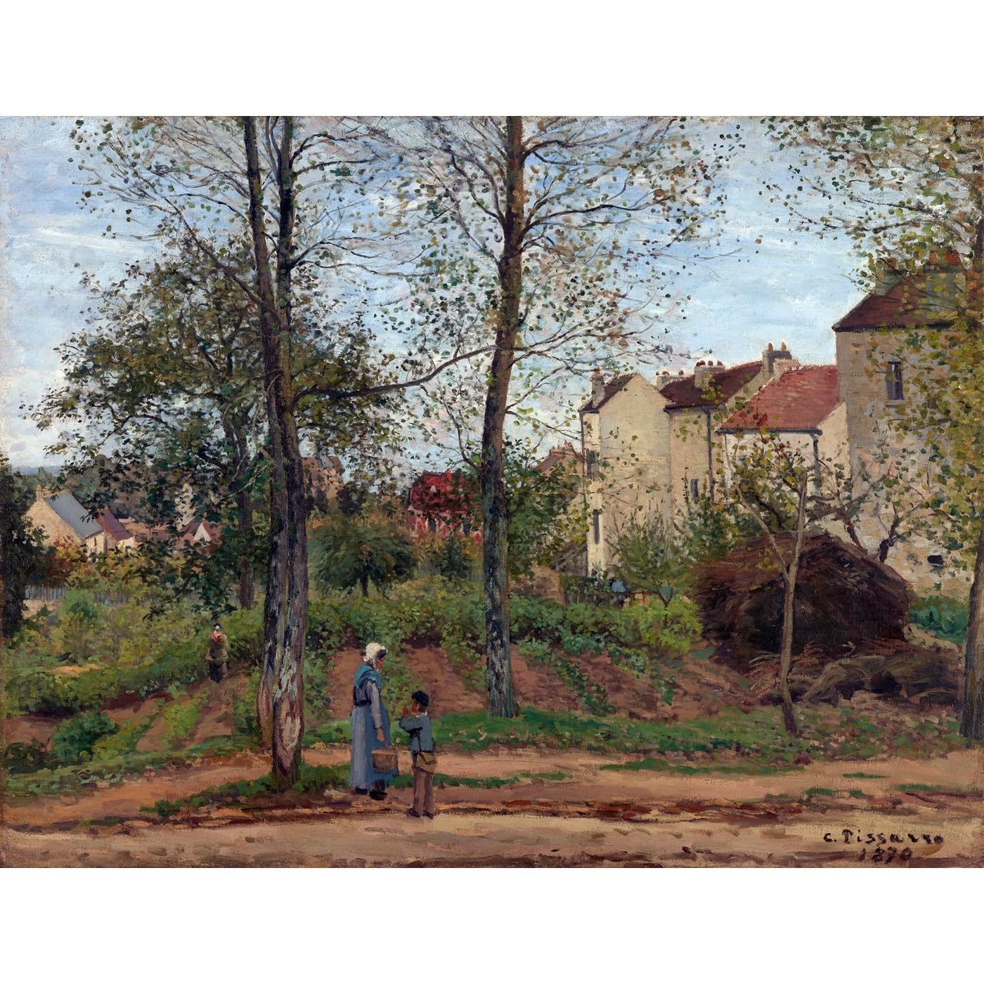 Pissarro Maisons à Bougival impression giclée roulée poster décoration murale