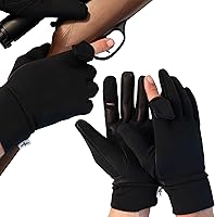 REVOLUTION RANGE Trigger Finger Flip Hunting Shooting Gloves - Genuine Leather Palm for Rifle, Airsoft, Paintball, Tactical Sports
