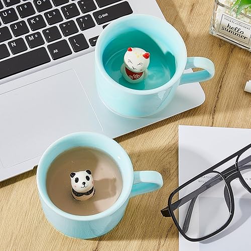 Miniatura 4 de 4 tazas 3D de animales taza de café 3D oculta de dibujos animados 3D de cerámica estatuilla taza de té taza 3D taza interior taza de animal taza