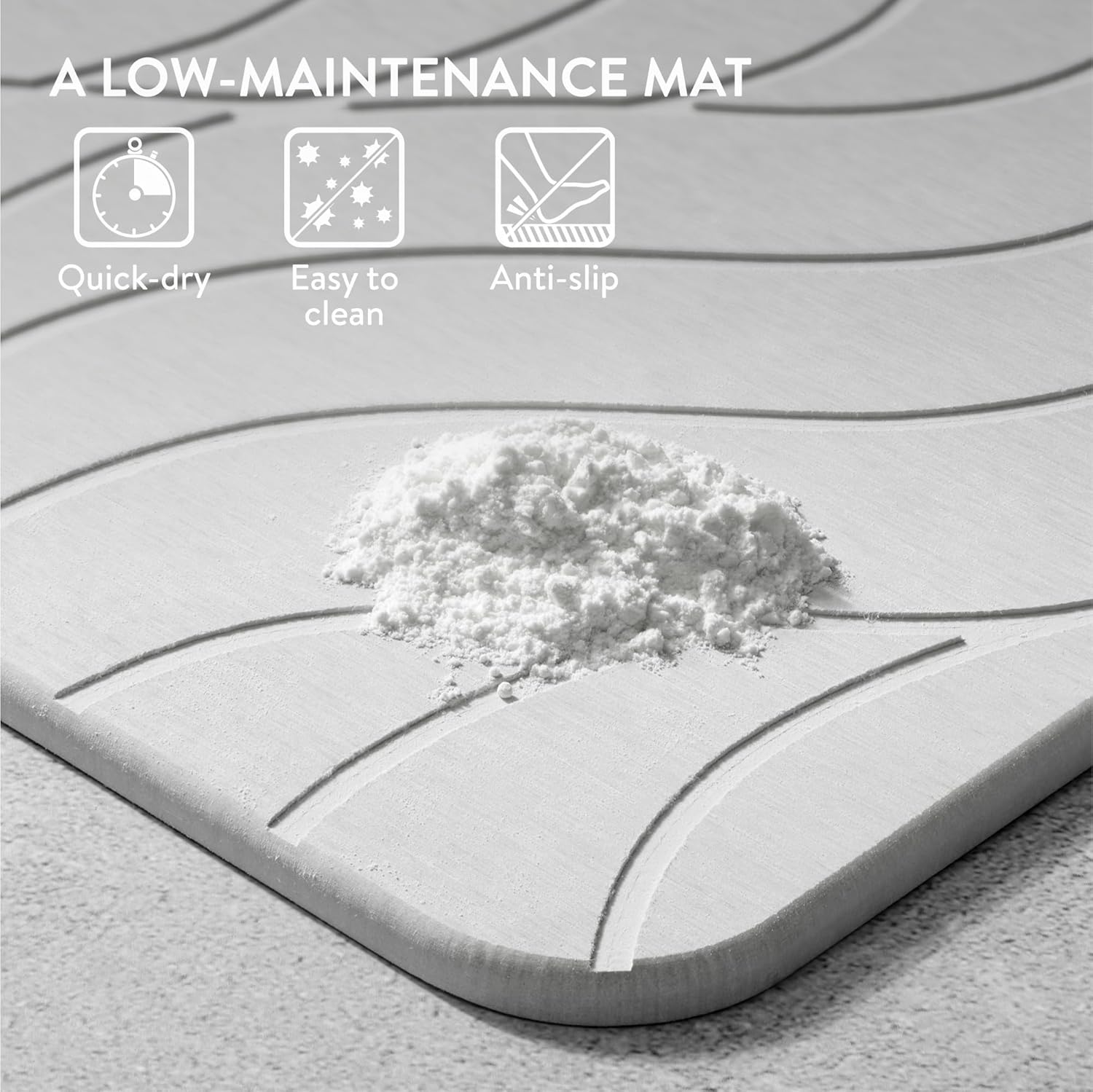 Navaris Tapis de Bain Diatomite: Absorption Instantanée & Antidérapant pour une Sécurité Accrue - Description