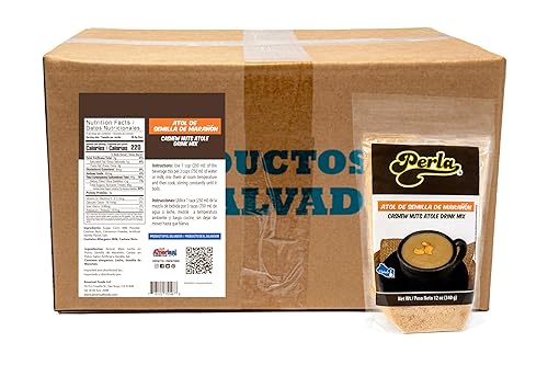 Perla Atol de Semilla de Maranon, Mezcla instantánea de bebida en polvo, hecha en El Salvador (paquete de 20) 12 onzas cada una