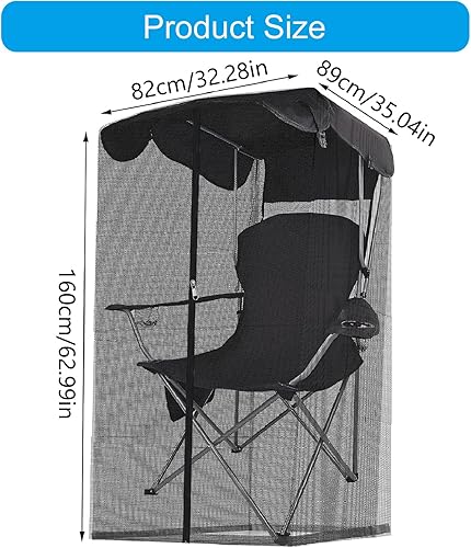 Miniatura 3 de Travel Friendly Chair Seat with Included Shade Cover Waterproof Polyester Screen for Outdoor Beach Use