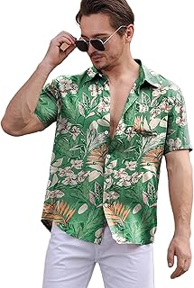 Sponsored Ad - Plameil Mens Short Sleeve Casual Shirts Buttons Down Summer Beach T Shirts Hawaiian Shirt for Beach Parties...
