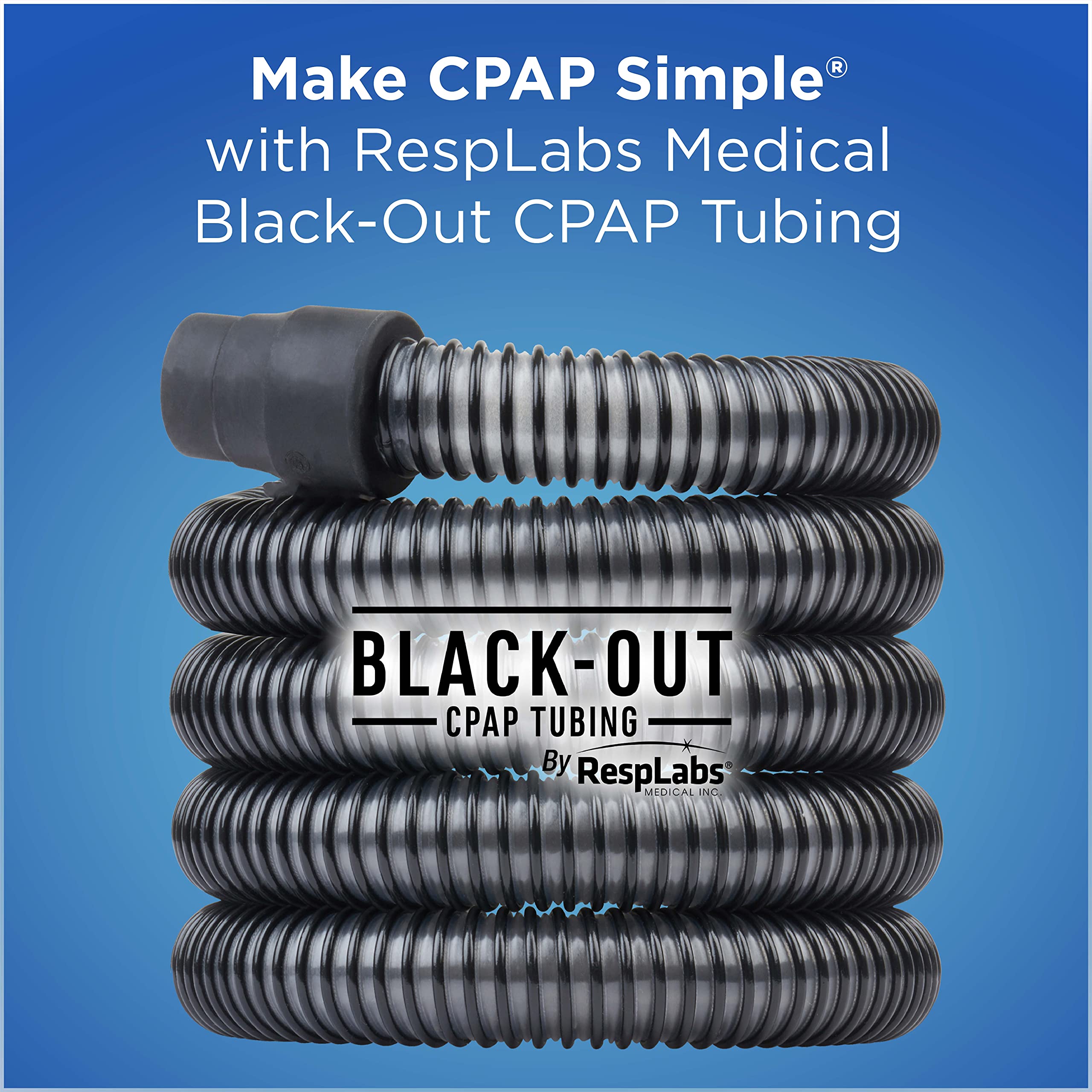RespLabs Medical CPAP Hose, 6 Foot BlackOut Tubing Durable