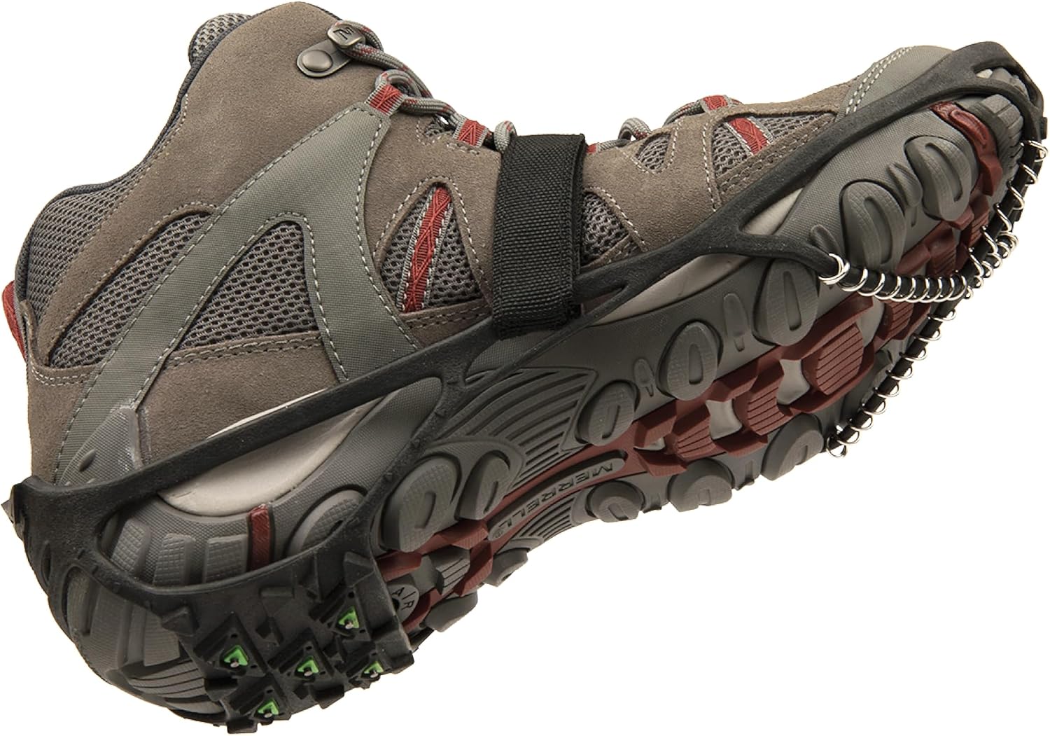 360° Hybrid ice Traction Cleats，Tungsten Carbide Spike Steel Coil Traction Gear, All-Directional ice Cleats