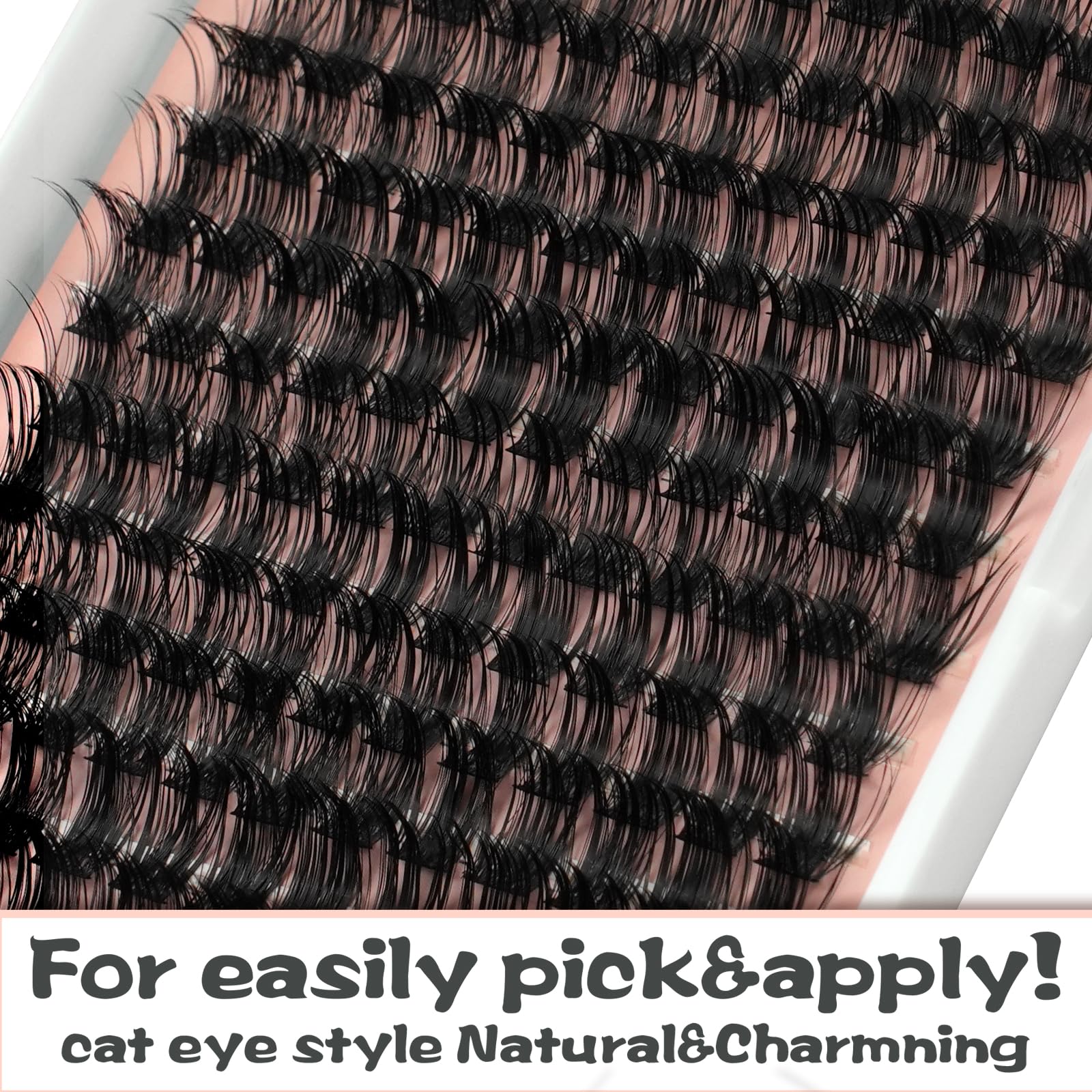 YOONOYA Lash Clusters 144 PCS 16mm Mix Volume Lashes Eyelash Clusters D Curl Cluster Eyelash Extensions Natural Wispy Cluster Lashes Reusable Individual Thick Lash Extension (QD-16mm) - Image 2