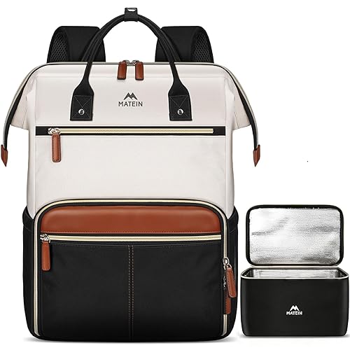 MATEIN Laptop Backpack with Lunch Box, 15.6 Inch Lunch Backpack