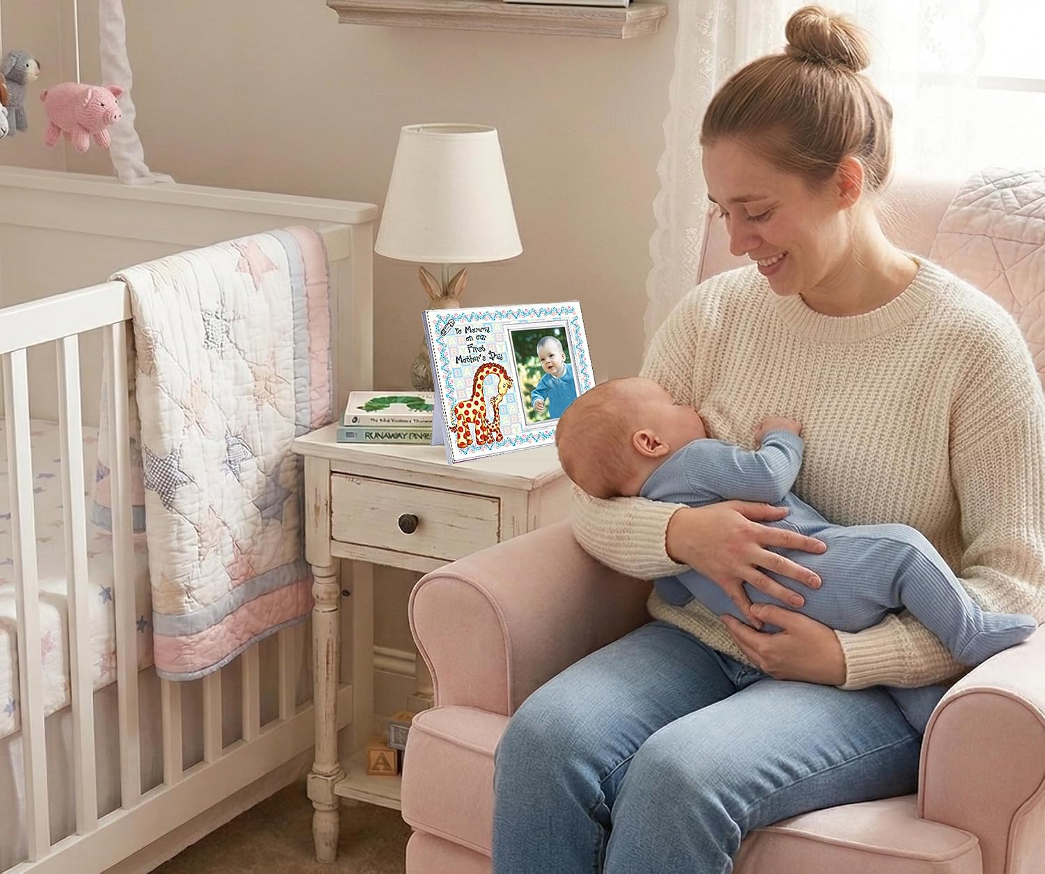 To Mommy on Our First Mother's Day Picture Frame Gift from Baby, Gift-Boxed with Matching Card, Sized for Tabletop 8.25 x 7 in, Baby Giraffe Theme image 3