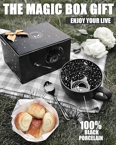 Miniatura 5 de Taruzil Tazas de Café de Calavera de Medianoche con Cucharas, Regalos de Elefante Blanco para Halloween Navidad Cumpleaños para Mujeres Hombres