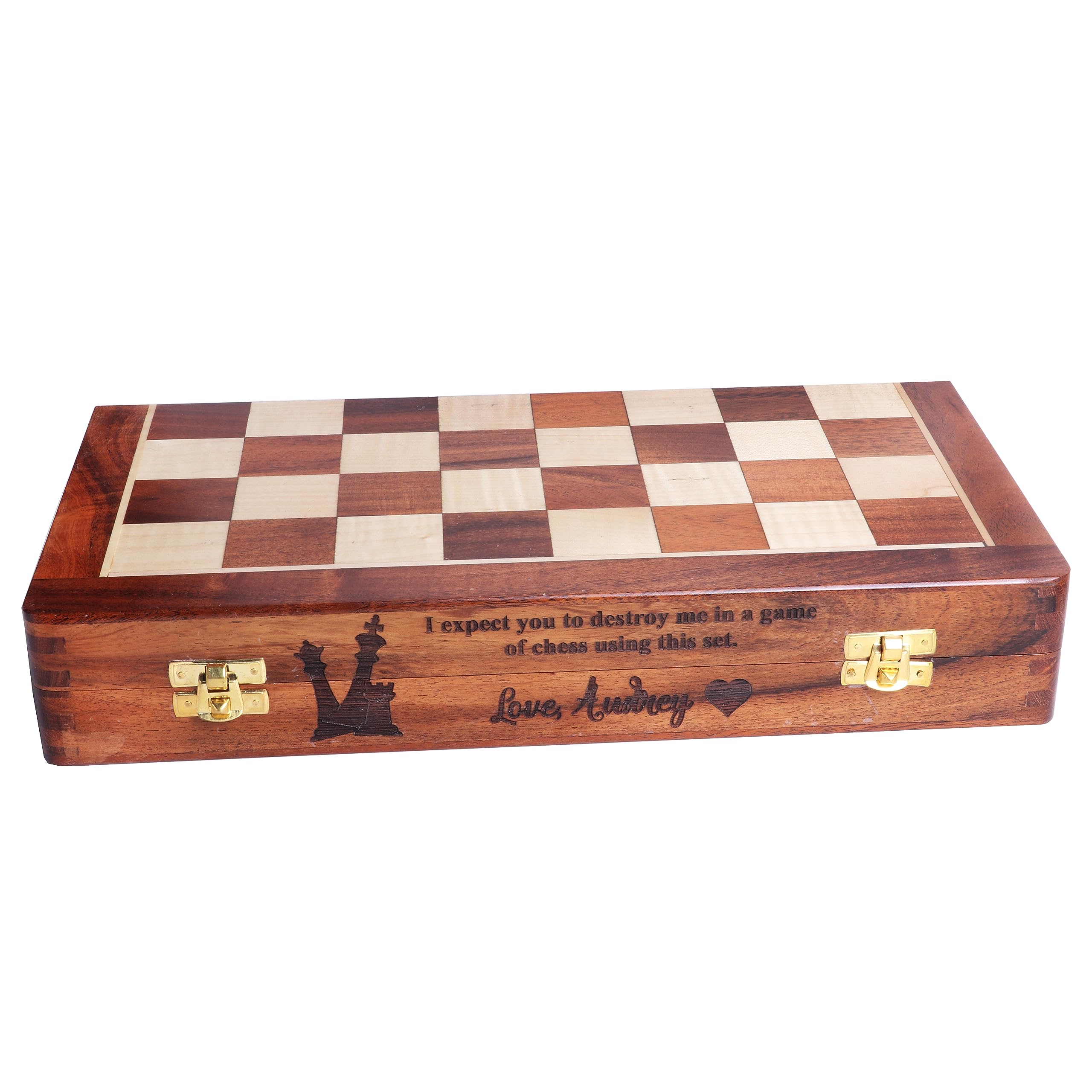 Personalisiertes magnetisches Schachset aus Holz (18–46 cm), faltbares Reiseschachbrett mit Aufbewahrungsmöglichkeit, handgefertigtes Schachspiel aus Holz für Erwachsene, tragbares Luxus-Schachset