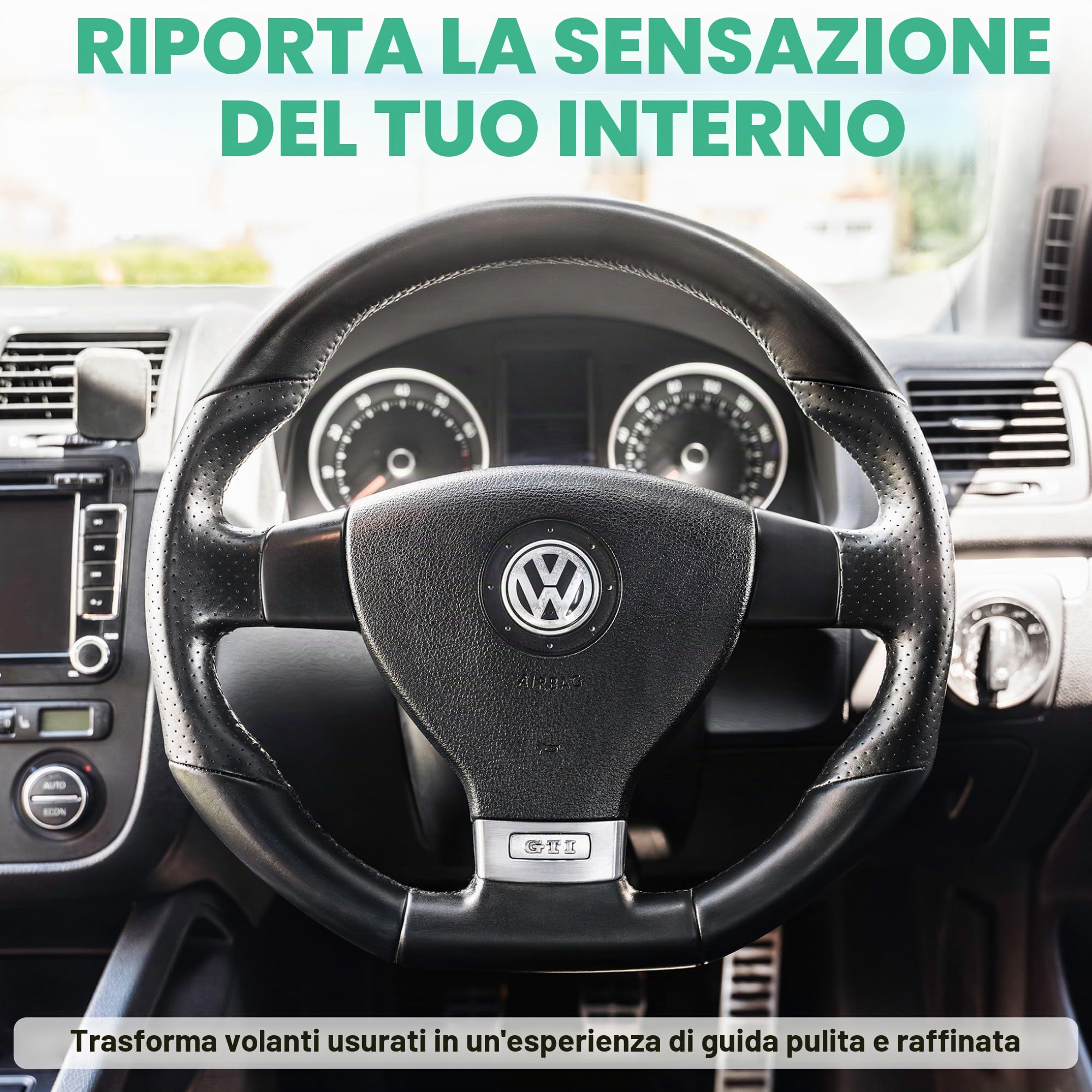 Geist. Kit di ripristino del volante | Sgrassa e rinfresca il colore dei volanti neri usurati o graffiati