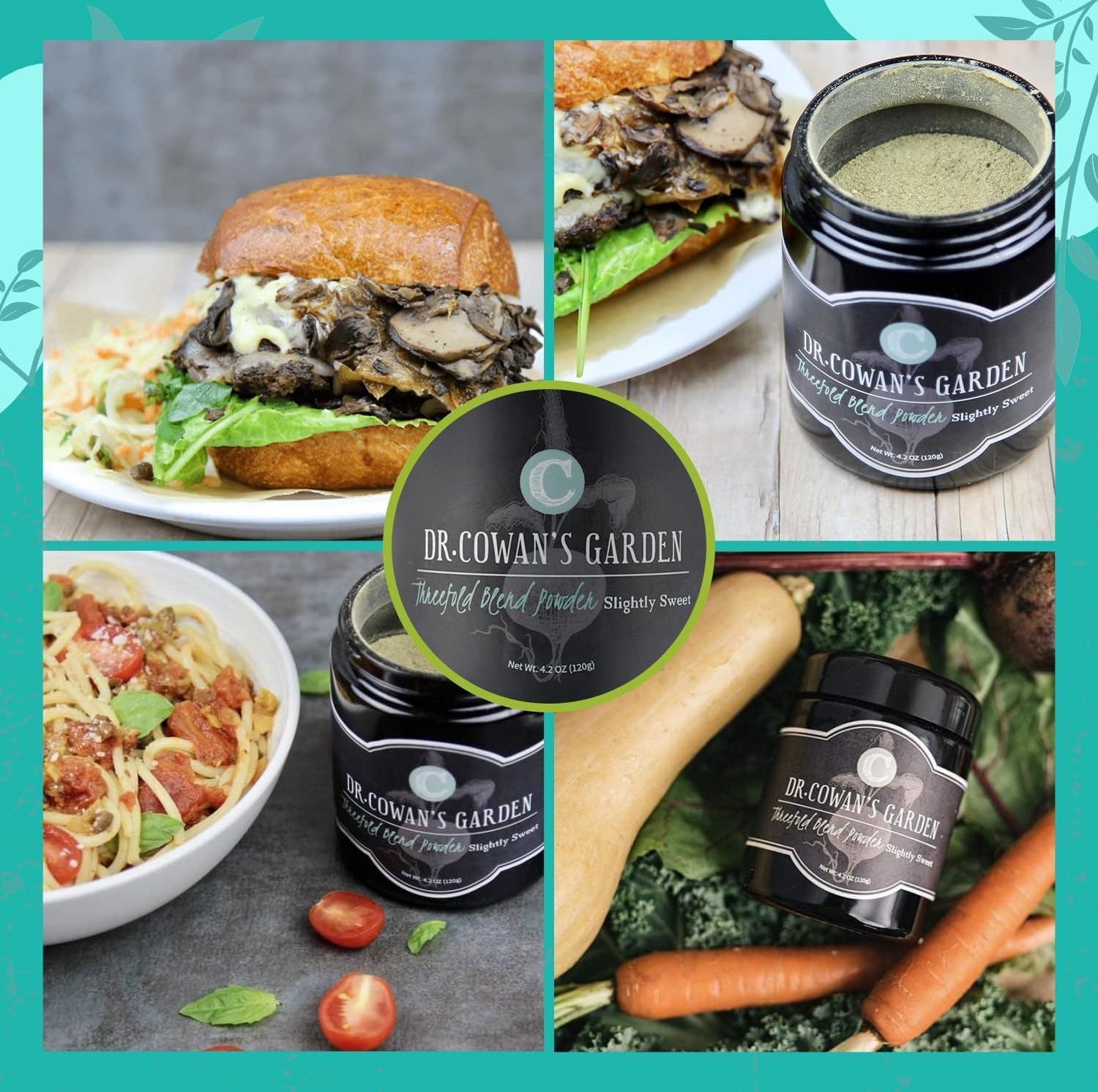 Dr. Cowan’s Garden Threefold Slightly Sweet Vegetable Powder, Greens Powder with Organic Carrots, Beets, Swiss Chard, Kale, Organic Veggie Supplement, No Preservatives, Non GMO, USA Grown, 50 Servings