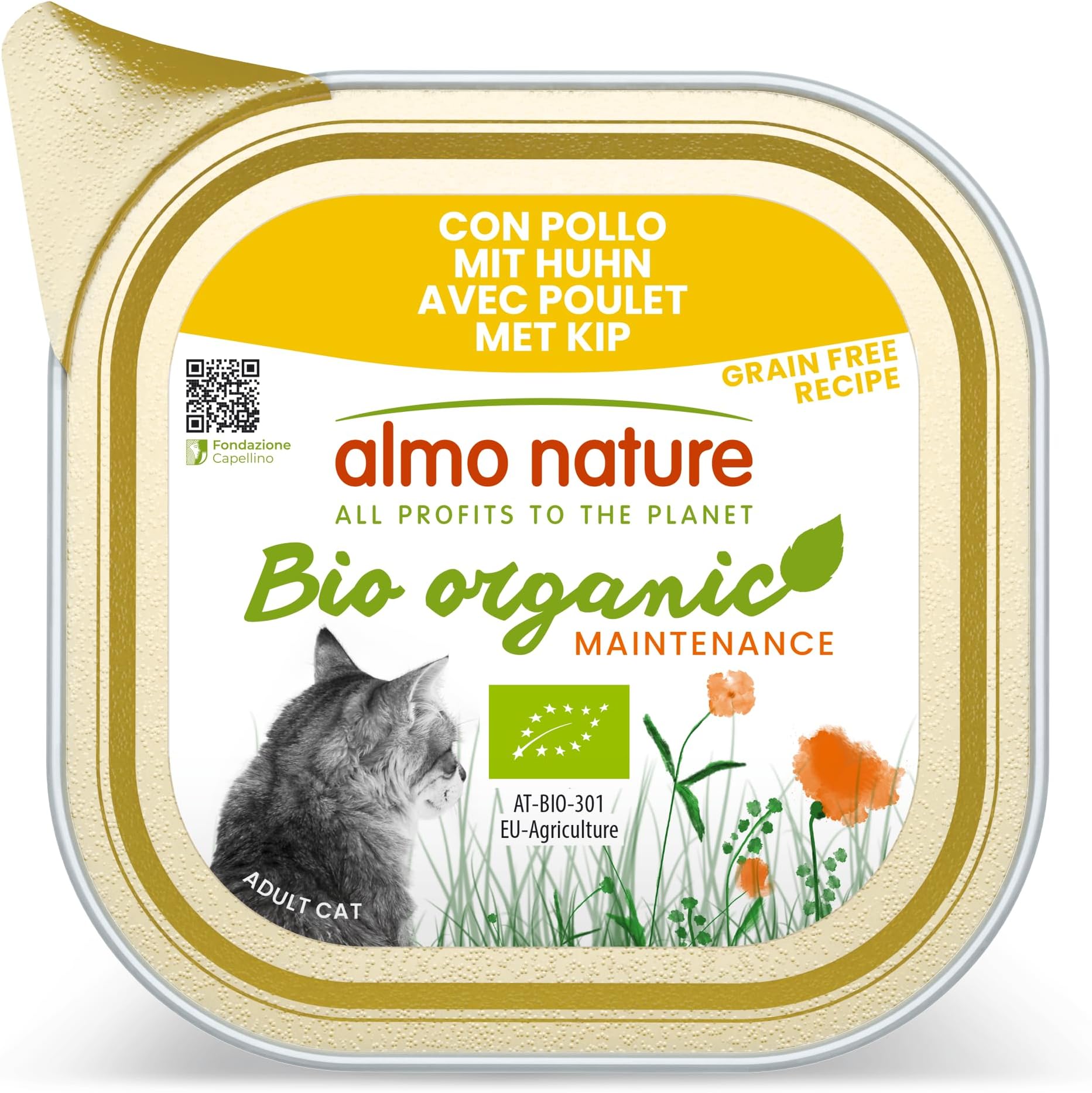 almo nature Biorganic Wet Food for Adult Cats with Chicken (Pack of 19 x 85g)