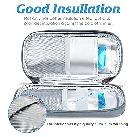 YOUSHARES Insulin Cooler Travel Case - Portable Refrigerated Medicine Case for Insulin Pen, Medication and Diabetic Supplies with 2 TSA Approved Ice Pack