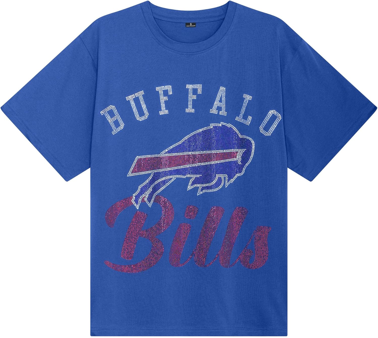 FOCO NFL Womens NFL Team Rhinestone Logo Shirt Oversized T-Shirt
