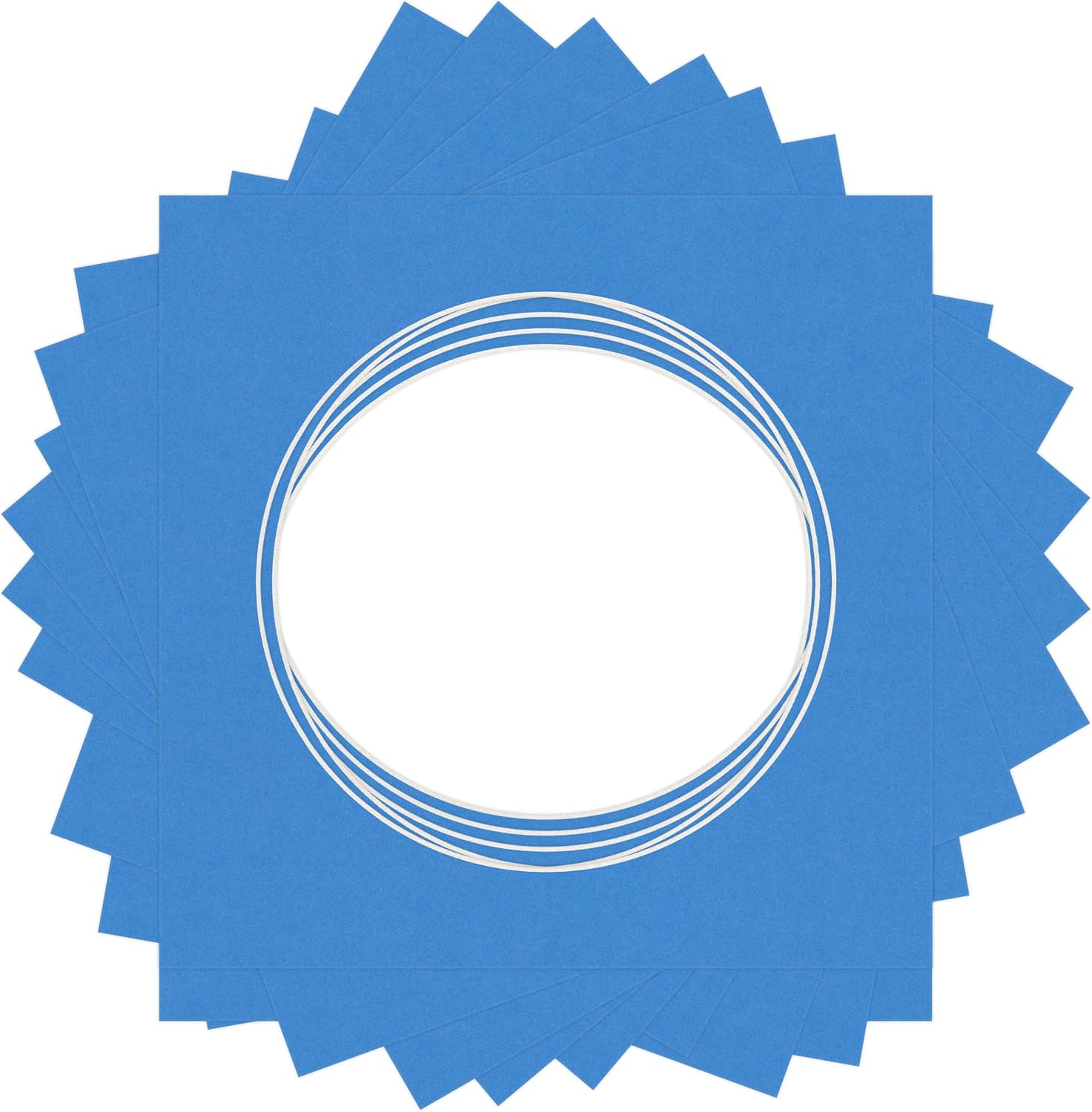 Poster Palooza 10x10 Photo Mat Board for 6x6 Photos – Precut Circle Shape Opening Acid Free Bevel Cut Picture Frame Mat, Steel Blue, Mat Board for Framing Photos & Artwork, 1-Pack Matboard
