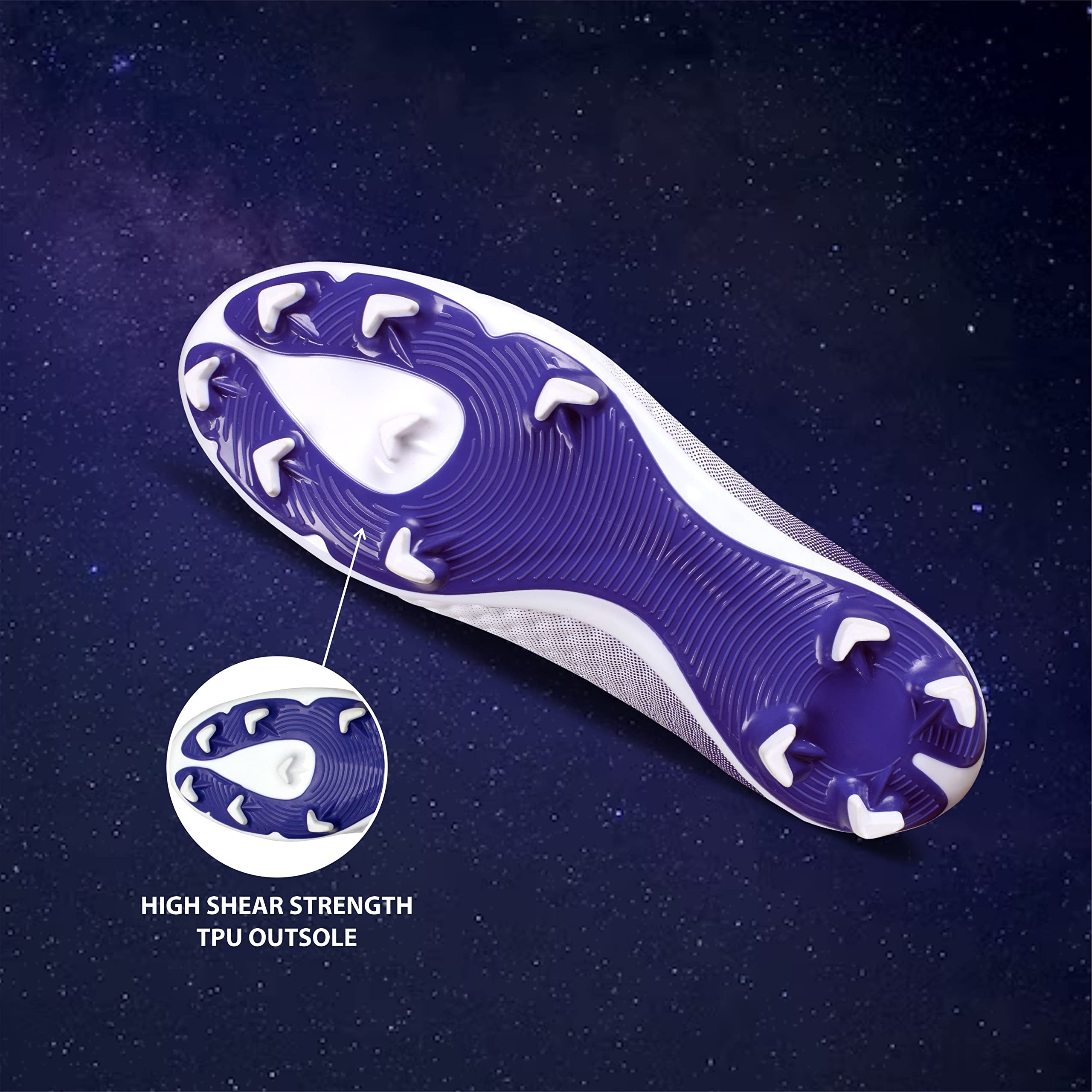 Nivia Oslar Blade 2.0 Football Shoes for Men/Sports and Athletic Footwear with Upper Synthetic/Comfortable Football Shoes (White/Purple) UK-9 1