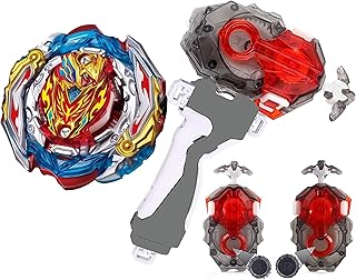 Bay Blades for 8-12 B-184 Launcher Set Gaming Top Toys BU B-201 Zest Achilles Illegal Quattro'-4 Bey Battling Tops Burst Left and Right Launcher Grip Blade Blades for Boys 6-8 Birthday Gift