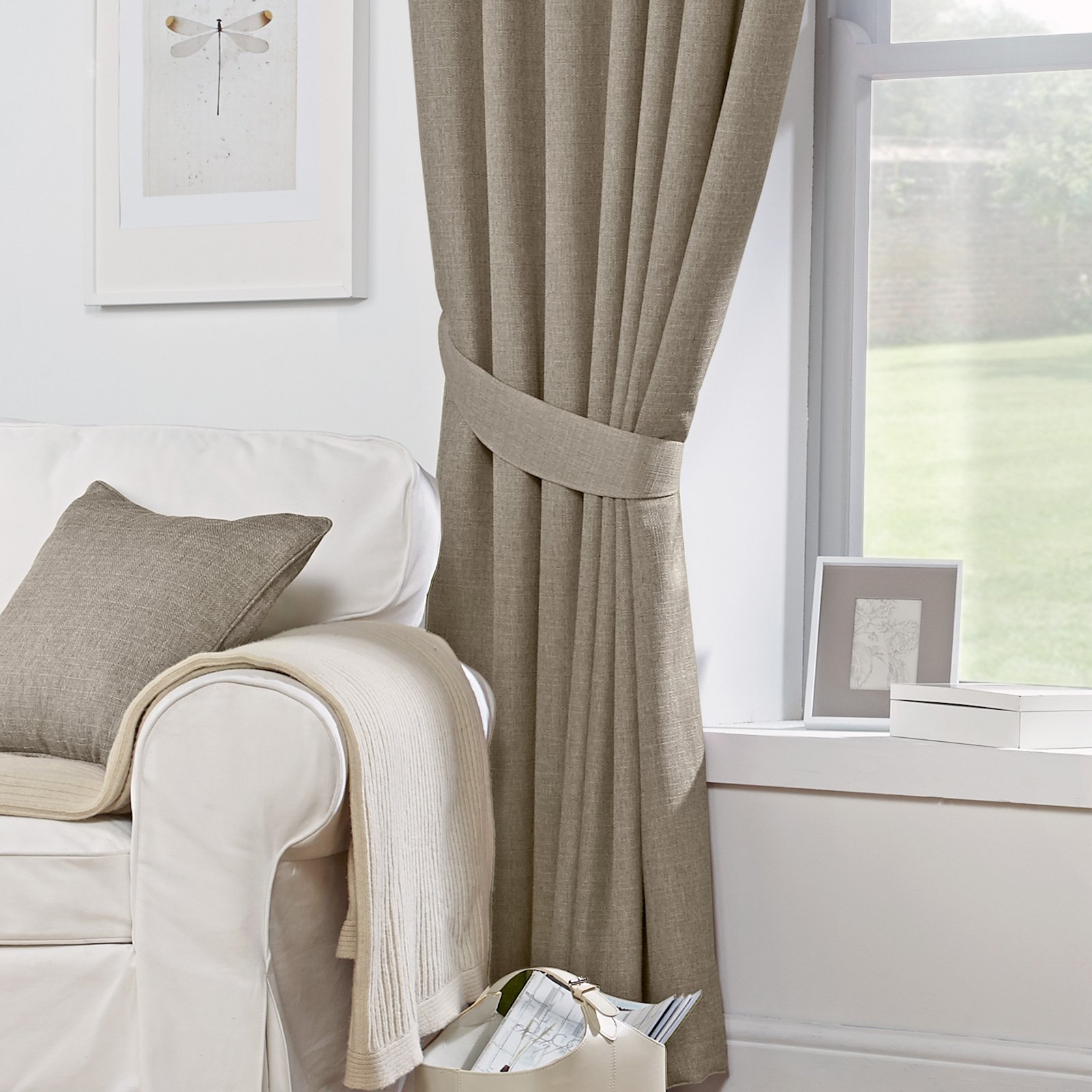 Just Contempo Basket Weave Curtains and Cushions
