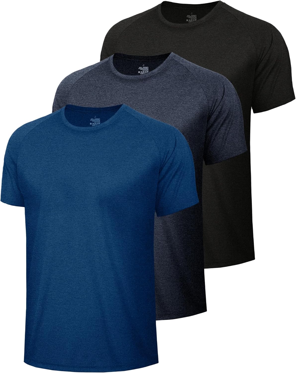 3 Pack Workout Mens Shirts - Quick Dry Causal Moisture Wicking Work Gym Athletic Sh...
