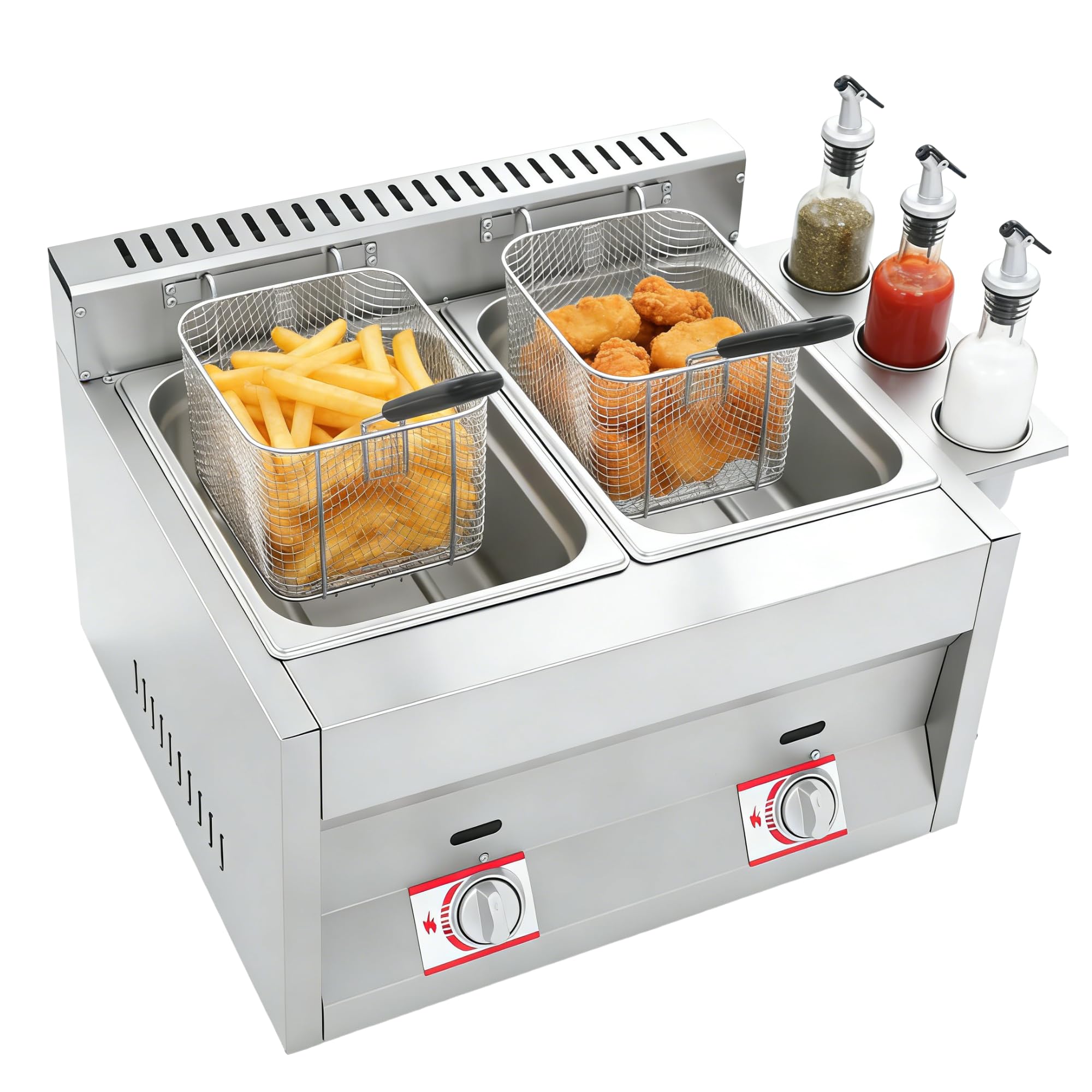 Double friteuse en acier inoxydable 6L pour des frites dorées et croustillantes en cuisine