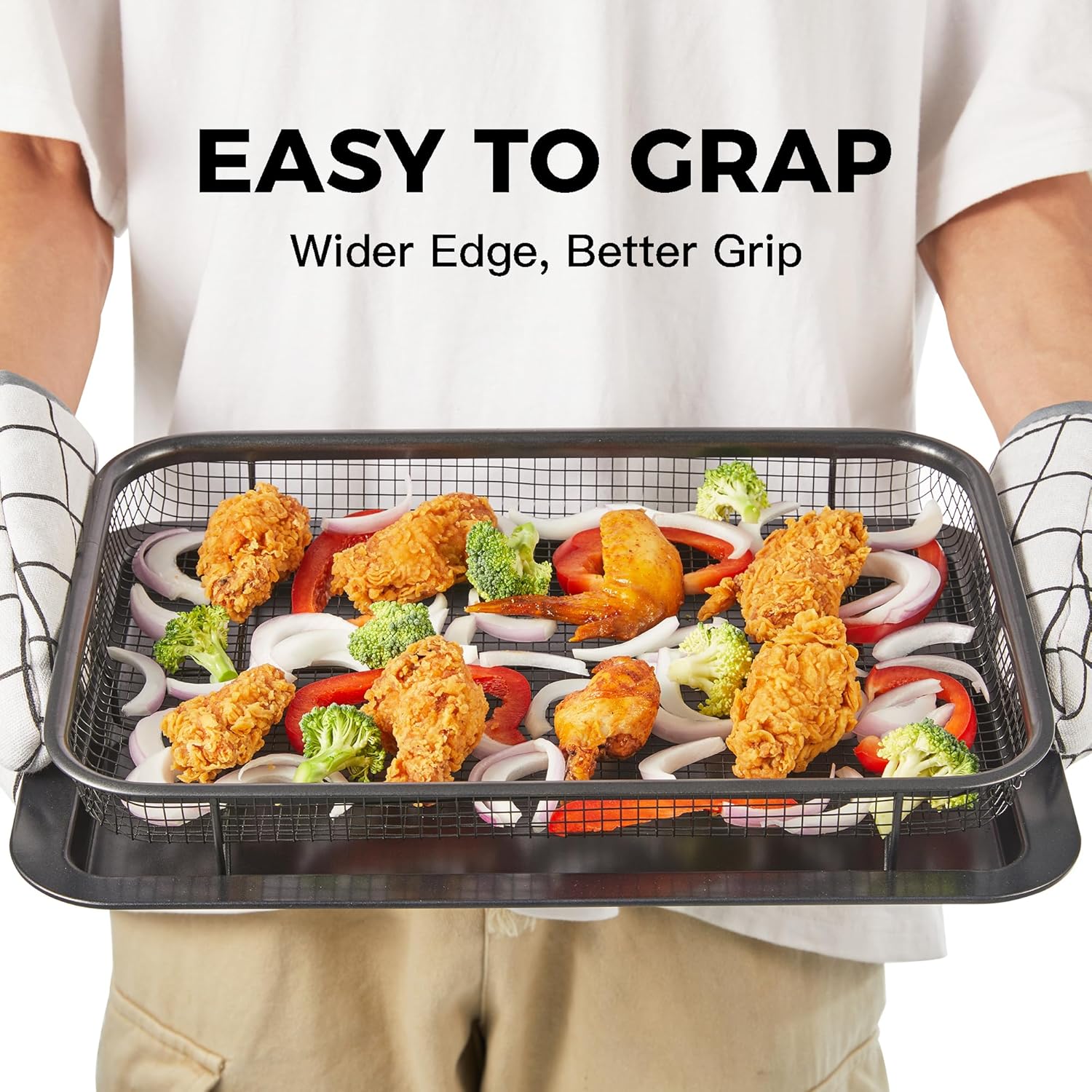 Air Fryer Basket with Easy-Grip Design