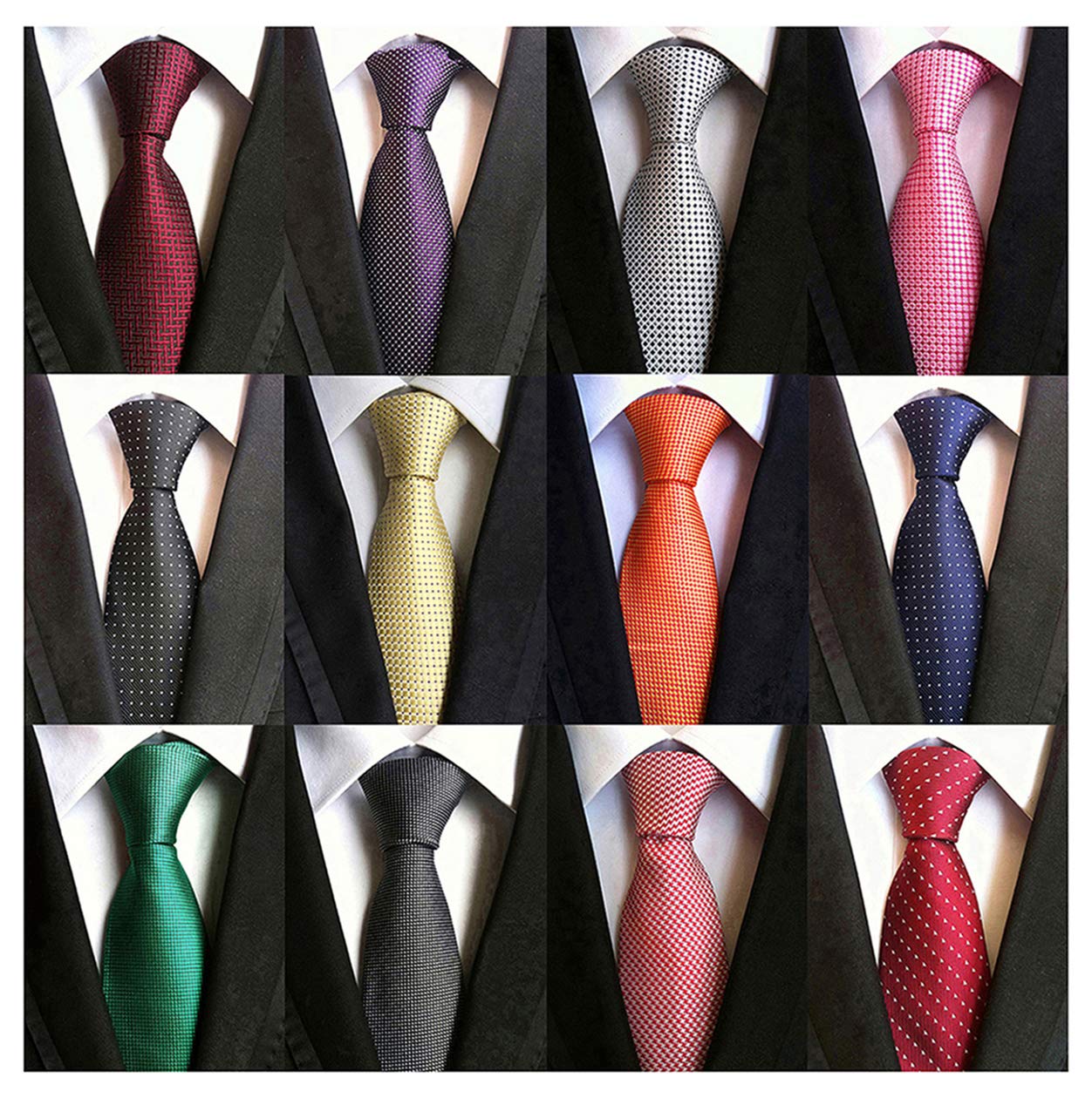 Men's Necktie Classic Silk Tie Woven Jacquard Neck Ties 6/9 / 12 PCS