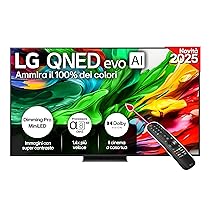 LG QNED evo AI QNED86 TV 65 pollici, Smart TV 4K, Processore α8 Gen2, Dimming Pro con MiniLED, webOS e telecomando puntatore con AI, Dolby Vision, Gaming con VRR e FreeSync 4K@144Hz, 65QNED86A6A 2025