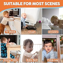 Baby Proofing, Edge Protector 100% Silicone, Soft Corner Protectors for Kids, Pre-Tape Adhesive Edge Guard for Kids Safety, Child Drawer Furniture Cabinet Bumper (32.8ft 0.6x0.6in(Width))