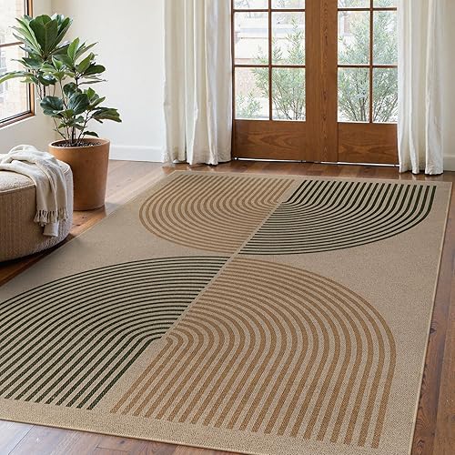 Vista 217 de Lahome Alfombra moderna de yute, de 2 x 8 pies, lavable, para entrada, granja, cocina, antideslizante, para interiores y exteriores, alfombra