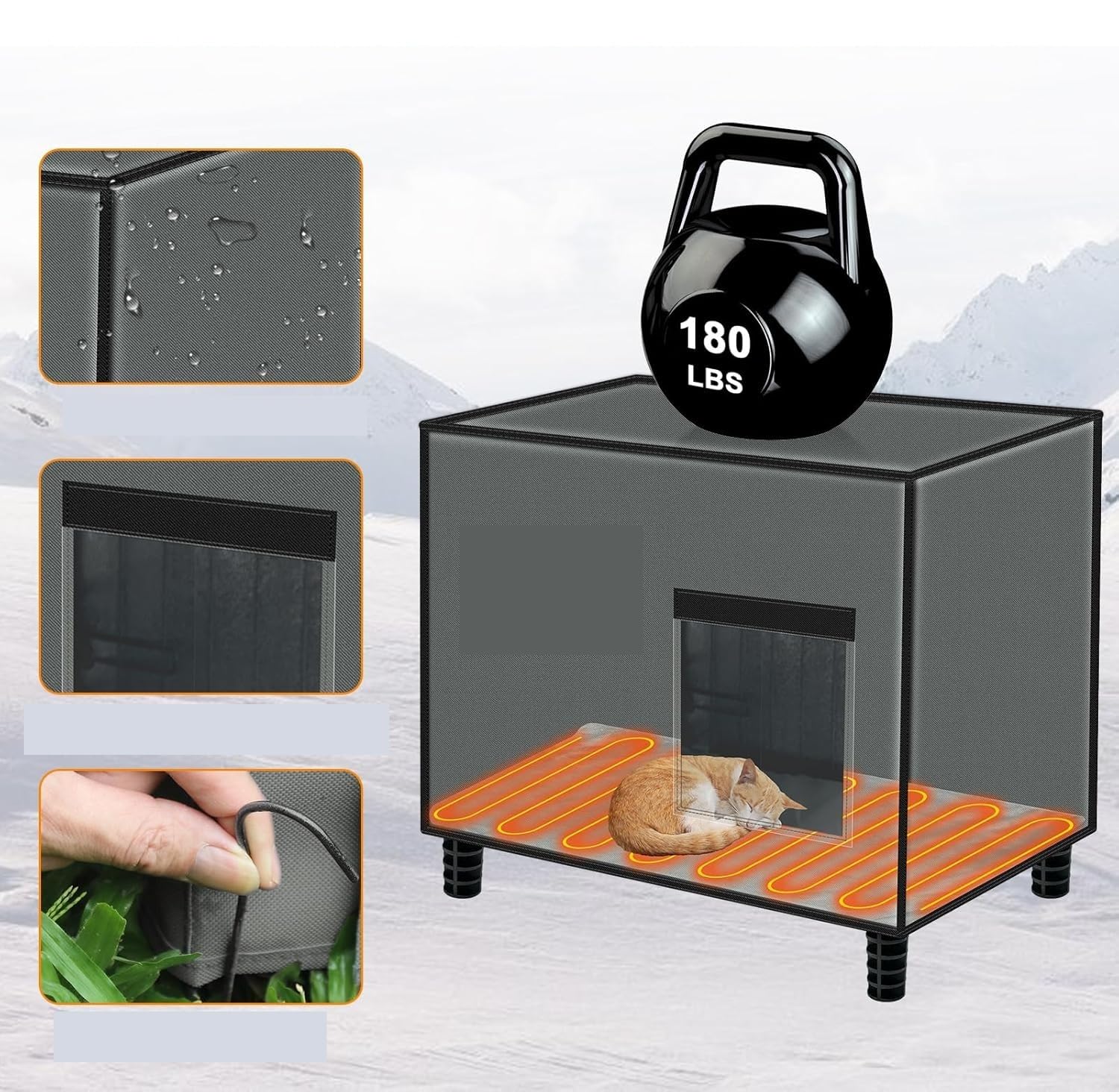 Jucgghk The Soft Heated Cat House is Weatherproof and Elevated, an Artificial Pet House Suitable for Both Indoor and Outdoor Pets Suitable for Indoor Pets