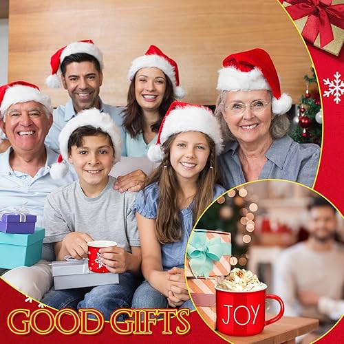 Miniatura 6 de 12 tazas de cerámica de Navidad con cinta, tazas de café de Navidad de 11 onzas, tazas de café de Navidad con diseño de cacao caliente, tazas de