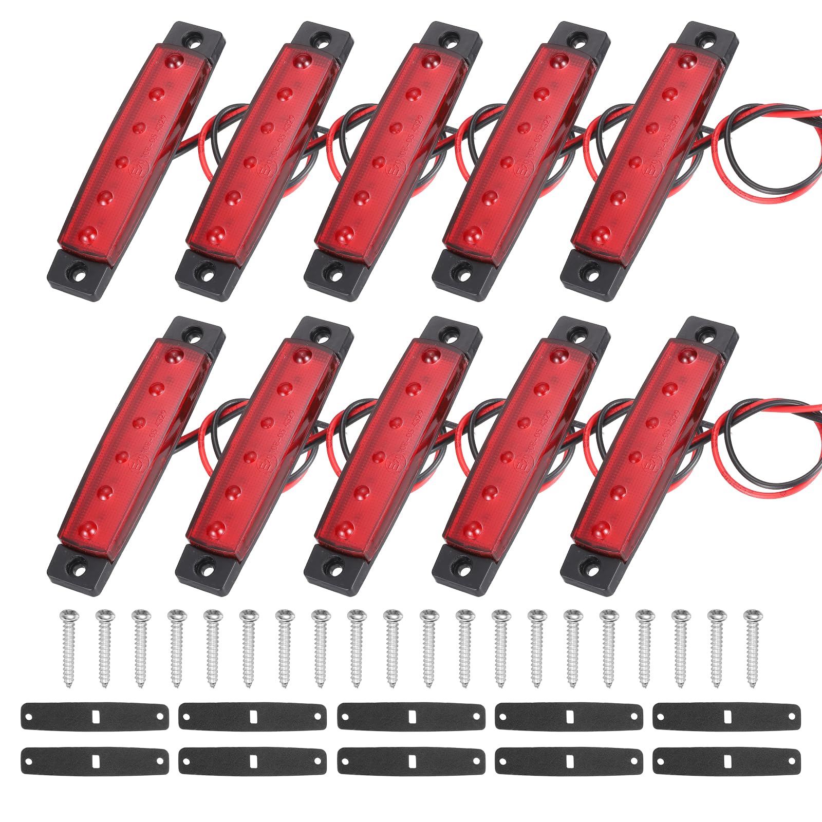 sourcing map 2Pack Navigation Lights for Boats LED, 12V/24V Red Boat Interior Lights Waterproof Clearance Stern Lamp for Kayak, Yacht, Truck, Lorry, Deck, Red Plastic Housing — image 1