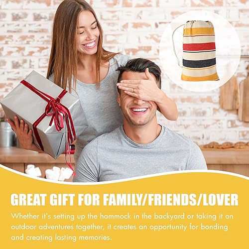 Miniatura 7 de Hamaca brasileña con correas para árboles, hamacas de algodón, hamaca portátil con bolsa de transporte para patio trasero, porche, uso en exteriores